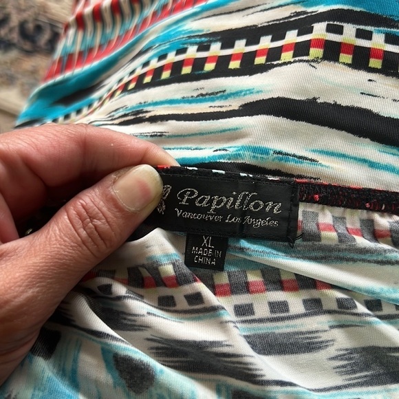 Papillon Women’s Multicolor Low Cut Maxi Dress Size XL - Picture 10 of 14